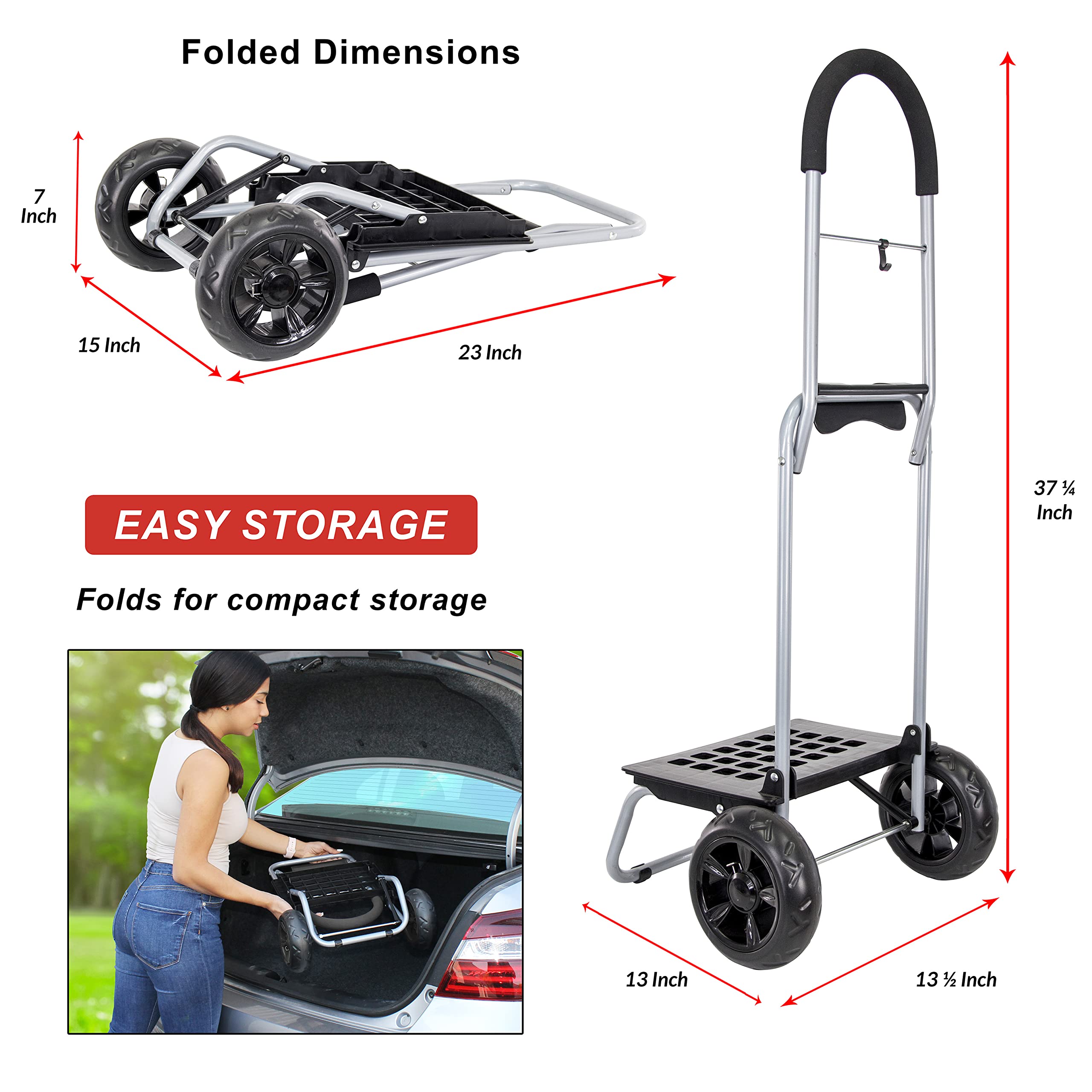 dbest products Trolley Dolly MM, Black Handtruck Cart Hardware Garden Utility