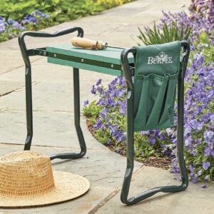 Burpee 92314 Garden Kneeler with Cushion Seat Easy to Store-Portable Outdoor Bench Foldable and Light Weight, Green