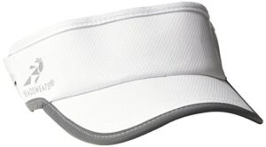 headsweats lightweight performance running reflective visor, white, one size