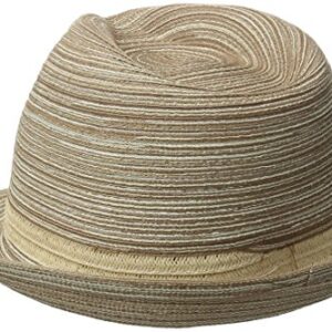 San Diego Hat Company Women's One Size Mixed Braid Fedora Sun Hat, Beige