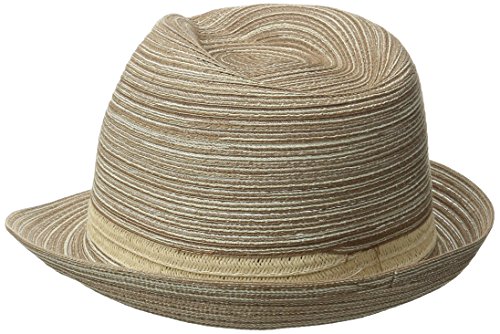 San Diego Hat Company Women's One Size Mixed Braid Fedora Sun Hat, Beige