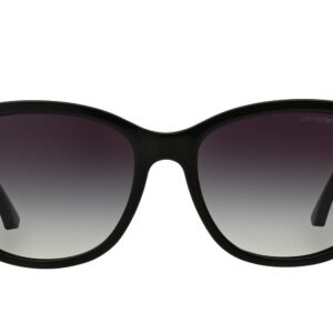 Emporio Armani Women's EA4060F Low Bridge Fit Square Sunglasses, Shiny Black/Gradient Grey, 56 mm