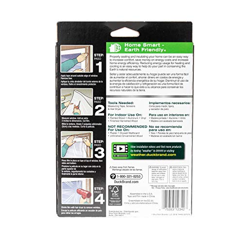 Duck MAX Strength Heavy Duty Insulating Film Window Kit, 3-Window, 62-Inch x 126-Inch, Indoor, 284351