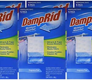 DampRid Fragrance Free Hanging Moisture Absorber, Inhibits Mold and Mildew, 14 ounce, pack of 6