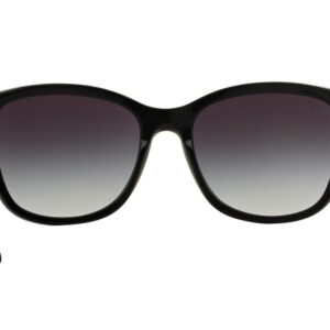 Emporio Armani Women's EA4060F Low Bridge Fit Square Sunglasses, Shiny Black/Gradient Grey, 56 mm