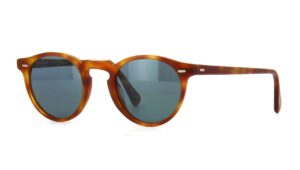 oliver peoples unisex gregory peck sun semi matte light brown/indigo photochromic