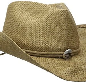 Scala Women's Shapeable Toyo Western Hat, Tobacco, Large/X-Large