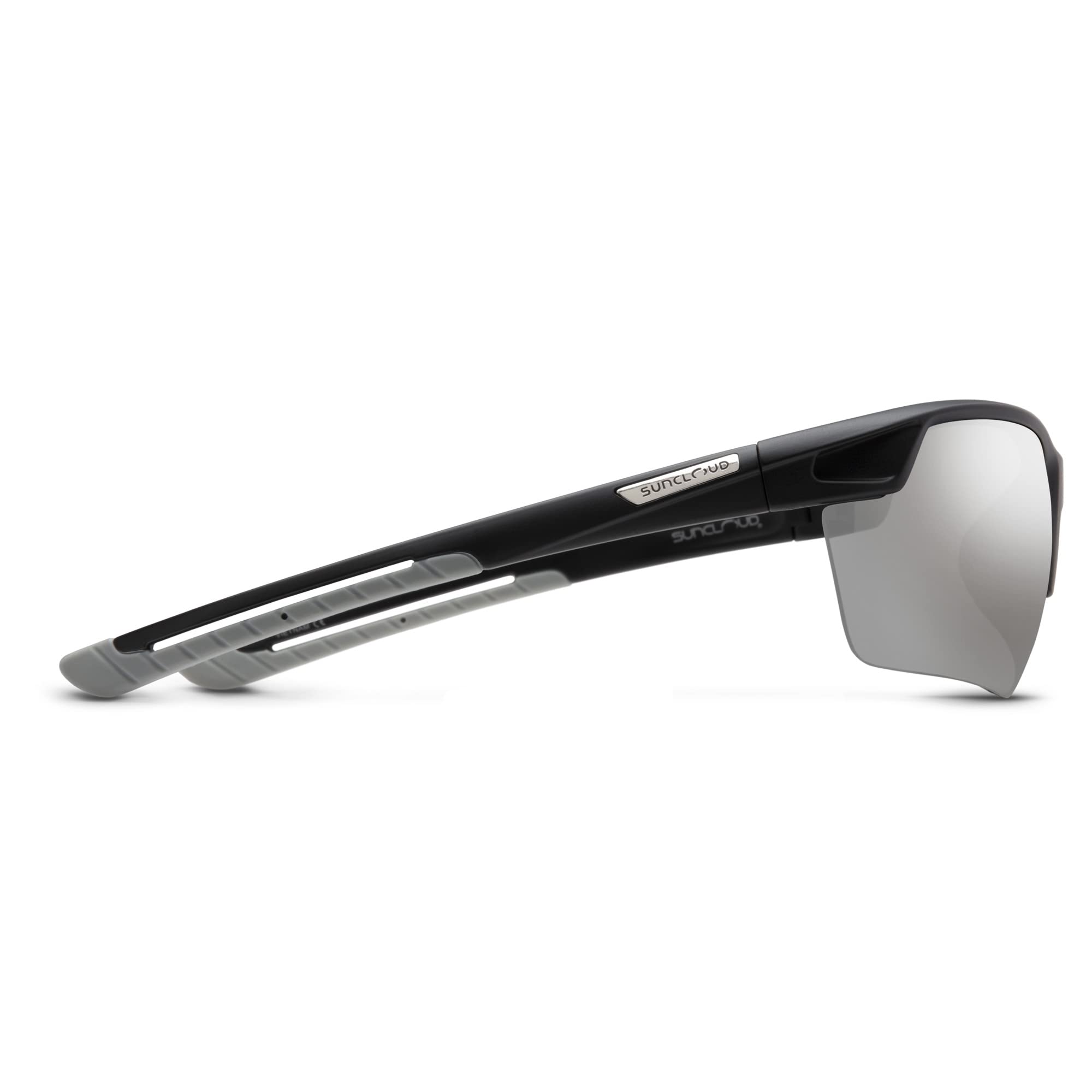 Suncloud Contender Polarized Sunglasses, Matte Black Frame, Silver Lens