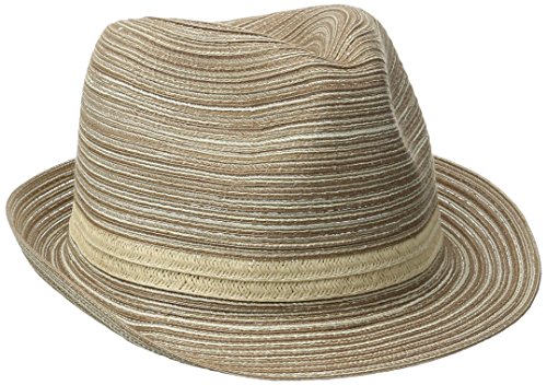 San Diego Hat Company Women's One Size Mixed Braid Fedora Sun Hat, Beige