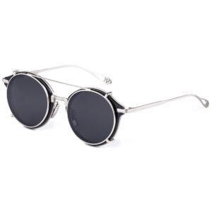 dollger double lens clip on sunglasses non-flip lens round steampunk style glasses for men women