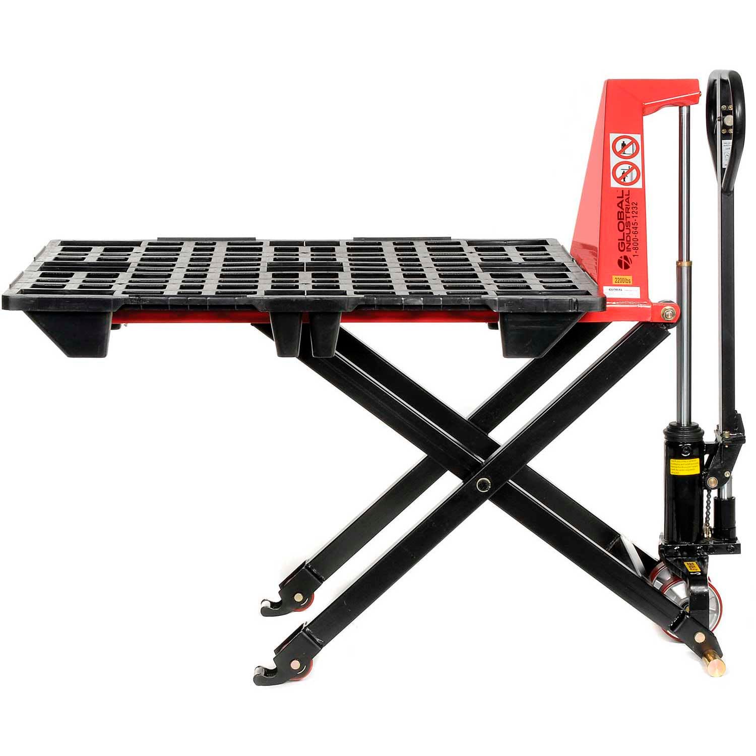 Global Industrial Manual High Lift Skid Jack Truck, 27 x 45, 2200 Lb. Capacity