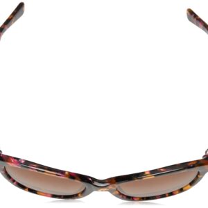 Ralph by Ralph Lauren Women's RA5201 Cat Eye Sunglasses, Shiny Pink Marble/Polarized Gradient Brown, 54 mm