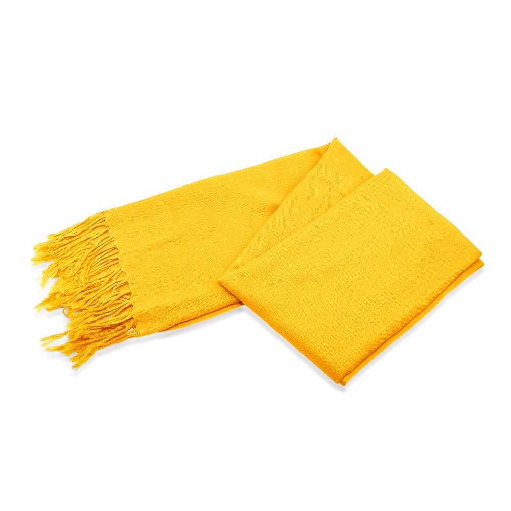 GEARONIC Soft Pashmina Scarf for Women Shawl Wrap Scarves Lady Women's Scarfs in Solid Colors - Yellow