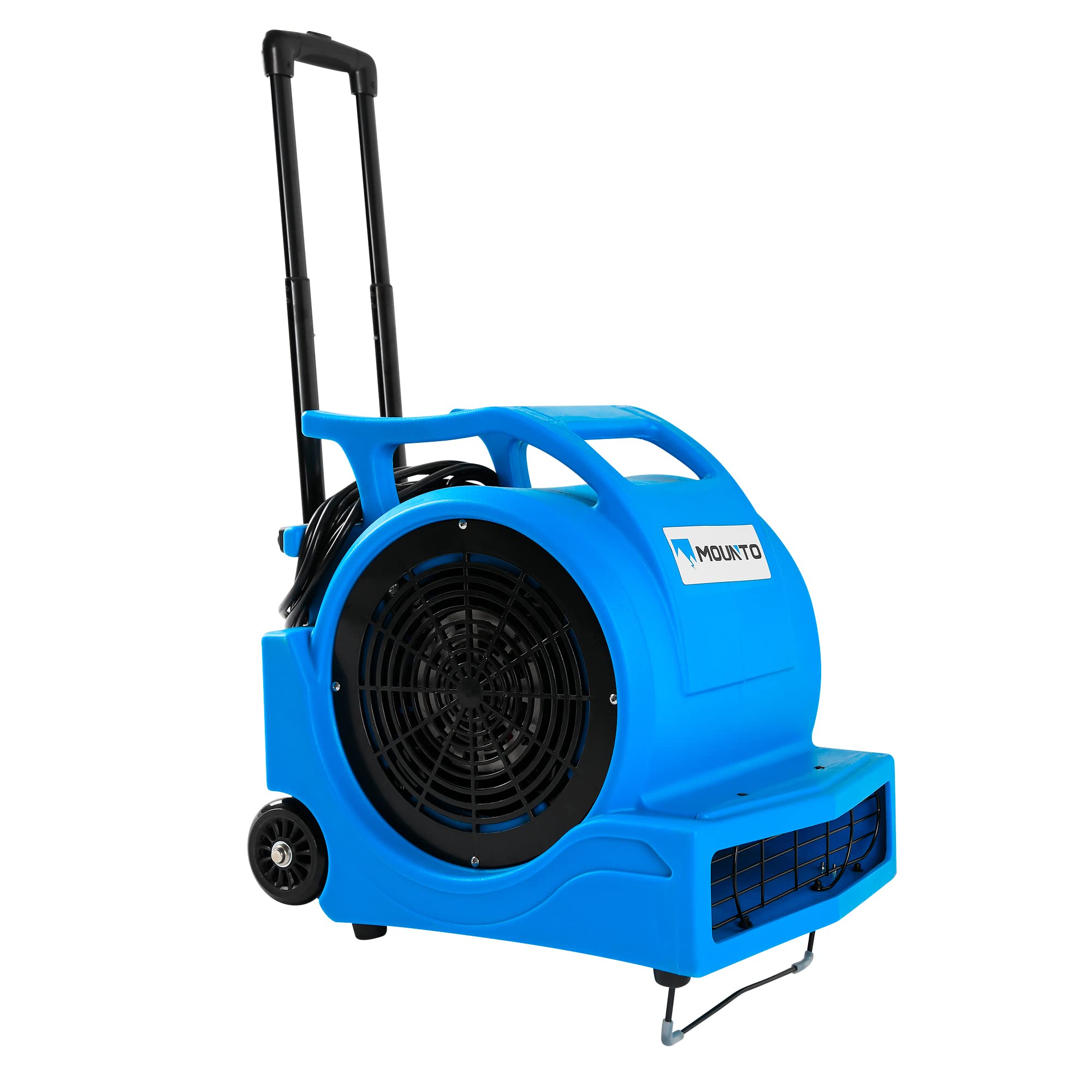 MOUNTO 3-Speed 1Hp 4000 Plus CFM Monster Air Mover Floor Carpet Dryers with Handle Wheelkit (Blue)