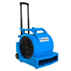 mounto 3-speed 1hp 4000 plus cfm monster air mover floor carpet dryers with handle wheelkit (blue)