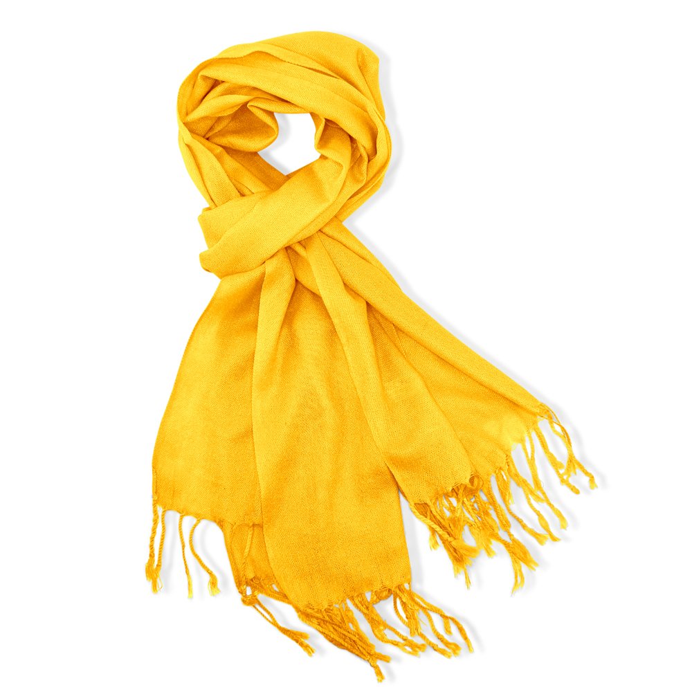 GEARONIC Soft Pashmina Scarf for Women Shawl Wrap Scarves Lady Women's Scarfs in Solid Colors - Yellow