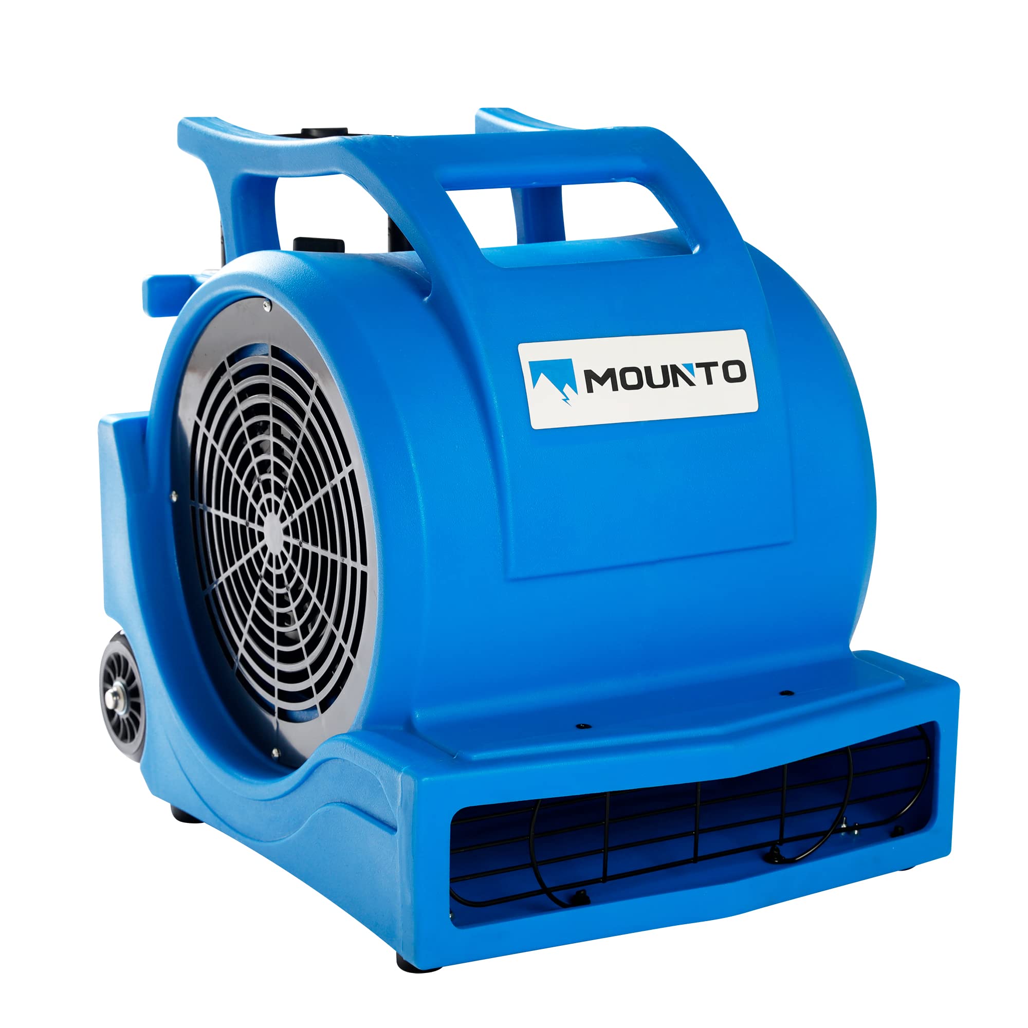 MOUNTO 3-Speed 1Hp 4000 Plus CFM Monster Air Mover Floor Carpet Dryers with Handle Wheelkit (Blue)