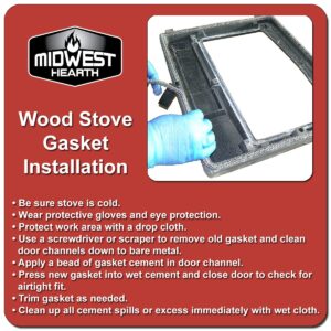 Midwest Hearth Wood Stove Replacement Gasket for Woodburning Stoves - Graphite Impregnated Fiberglass Gaskets (1/2" x 84" Rope)