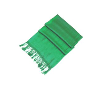 Sakkas Large Soft Silky Pashmina Shawl Wrap Scarf in Solid Colors - Bright Green