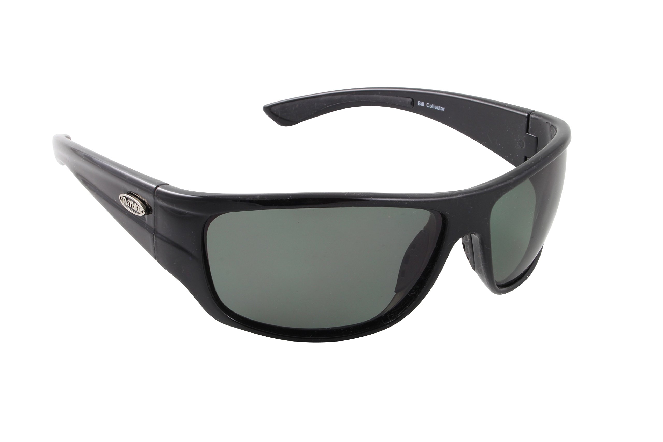 Sea Striker Bill Collector Polarized Sunglasses, Black Frame, Grey Mirror Lens, One Size (228)