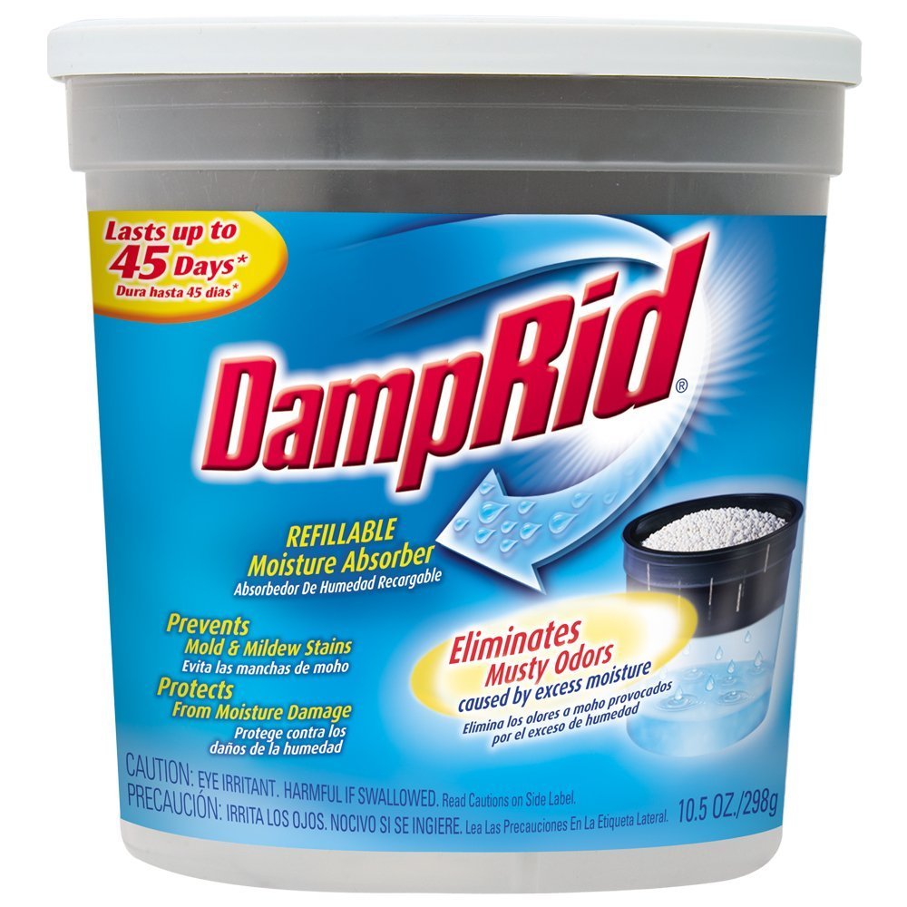 DampRid Refillable Moisture Absorber, Fragrance Free, 10.5 oz (Pack of 3)