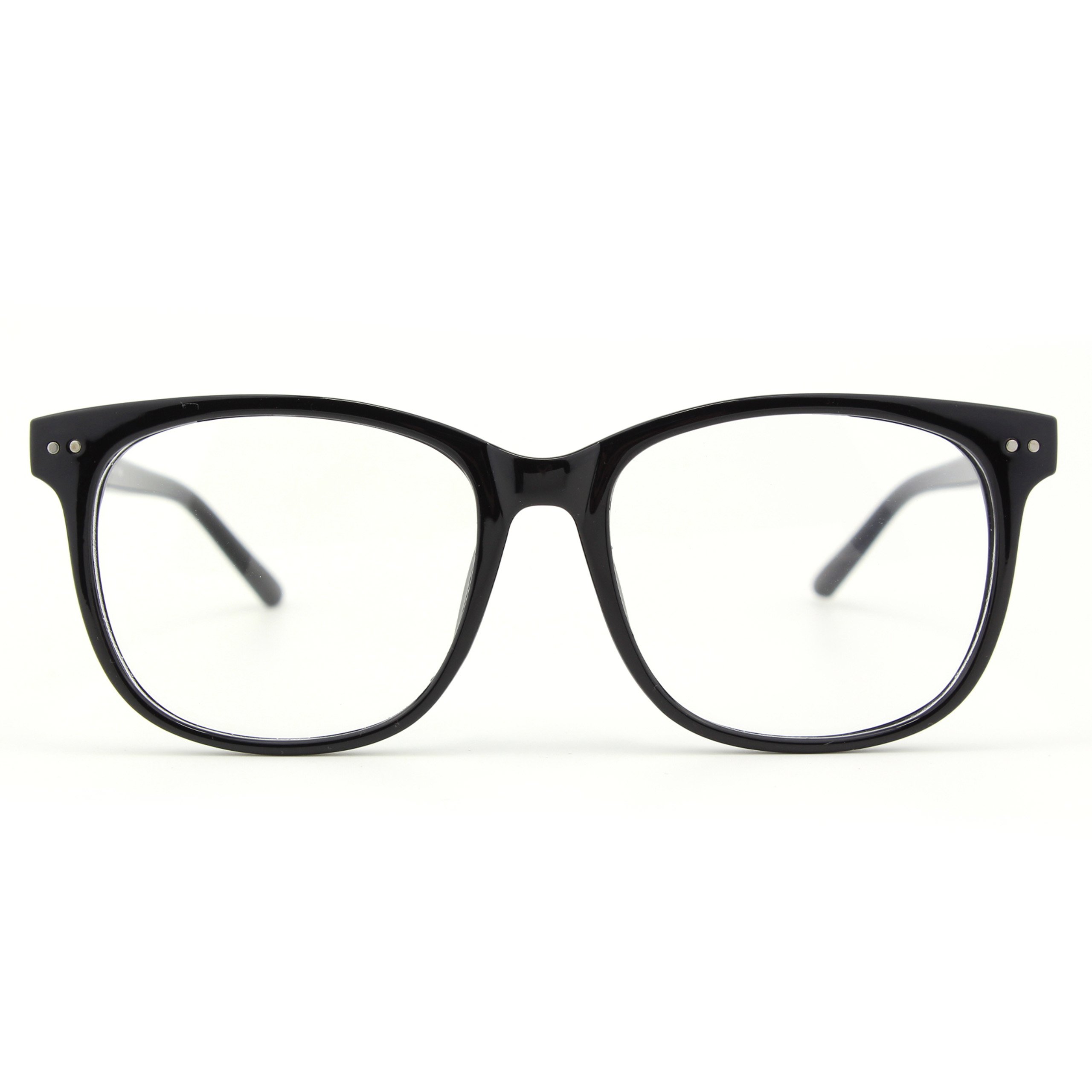 GQUEEN Fake Glasses Oversized Non Prescription Glasses Clear Lens Glasses for Women Men Eyeglasses Glossy Black, 201581