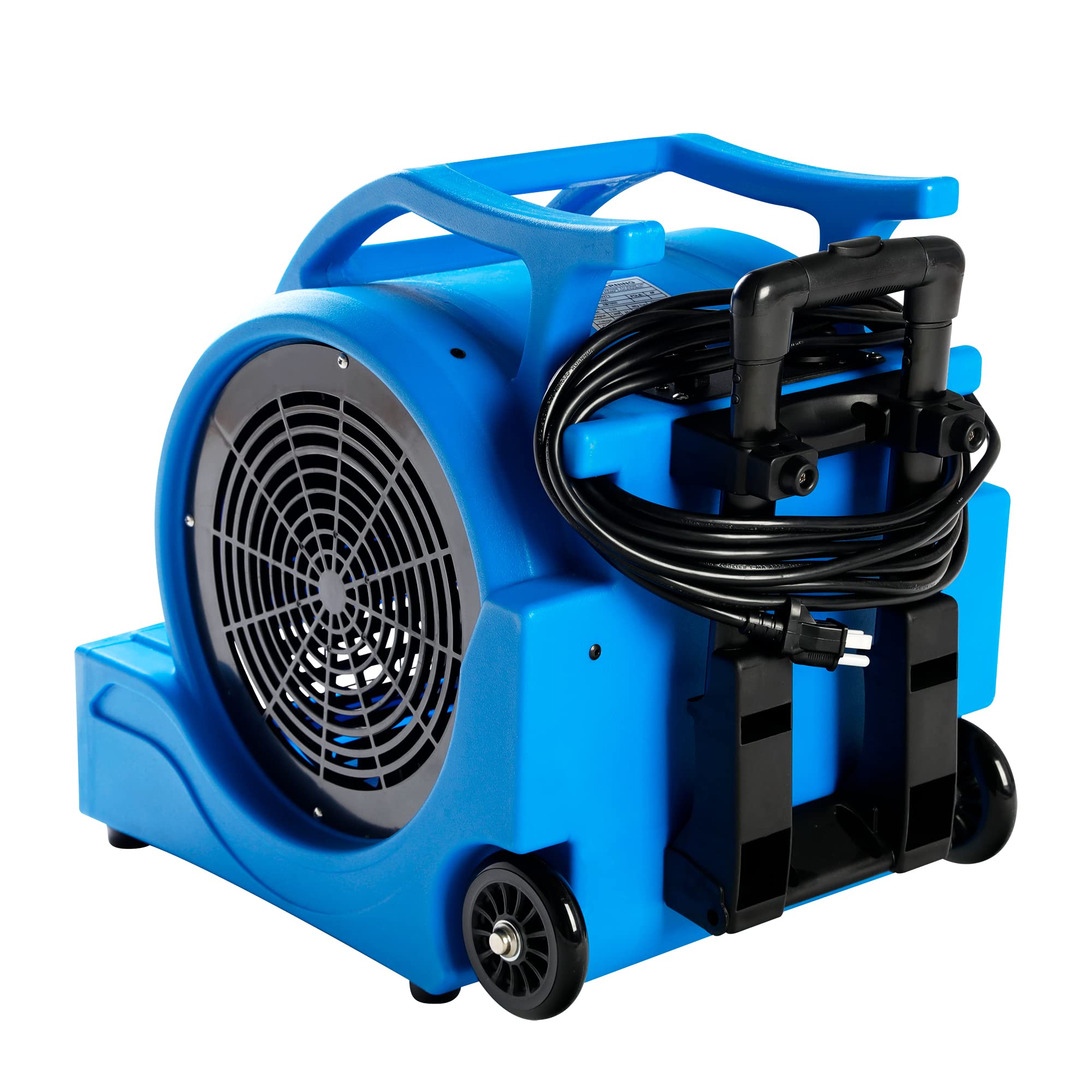 MOUNTO 3-Speed 1Hp 4000 Plus CFM Monster Air Mover Floor Carpet Dryers with Handle Wheelkit (Blue)