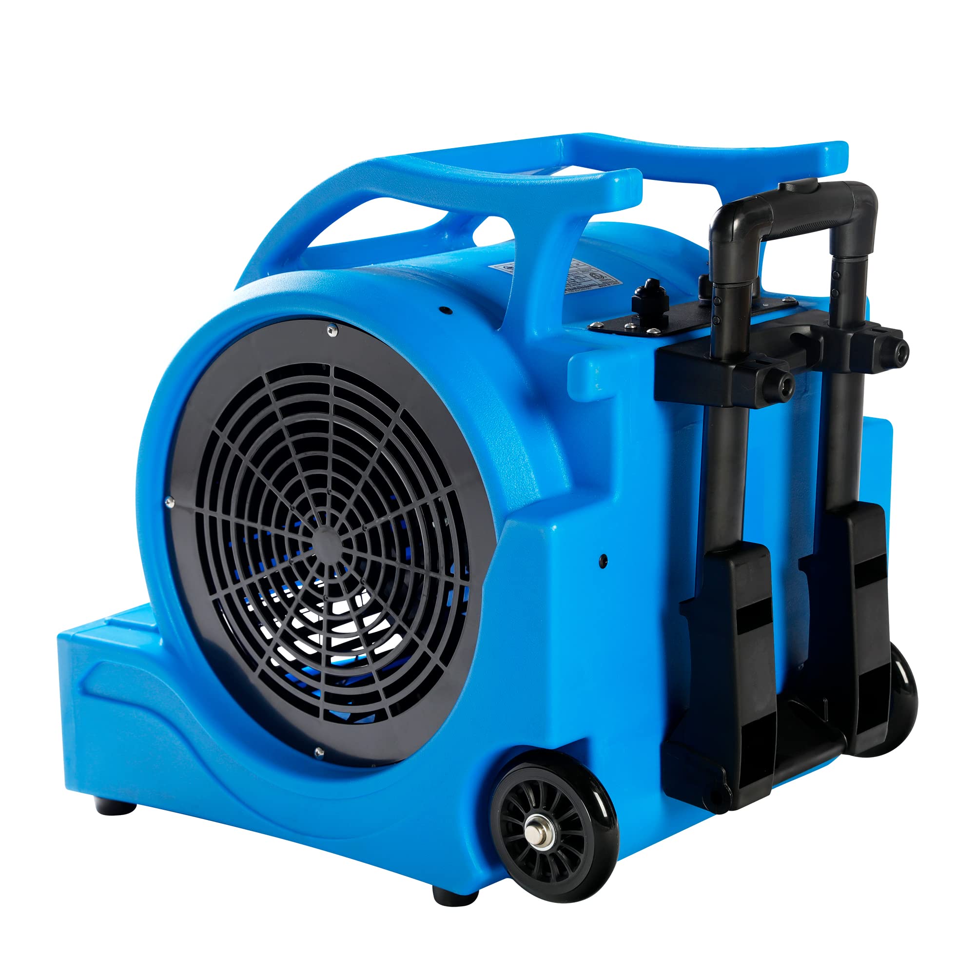 MOUNTO 3-Speed 1Hp 4000 Plus CFM Monster Air Mover Floor Carpet Dryers with Handle Wheelkit (Blue)