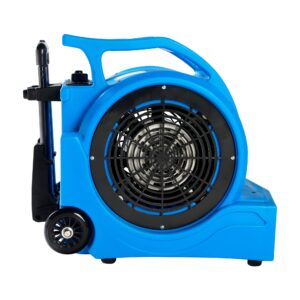 MOUNTO 3-Speed 1Hp 4000 Plus CFM Monster Air Mover Floor Carpet Dryers with Handle Wheelkit (Blue)