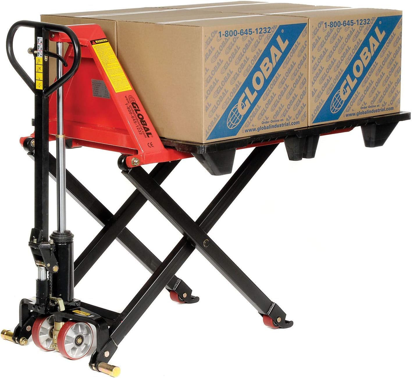 Global Industrial Manual High Lift Skid Jack Truck, 27 x 45, 2200 Lb. Capacity