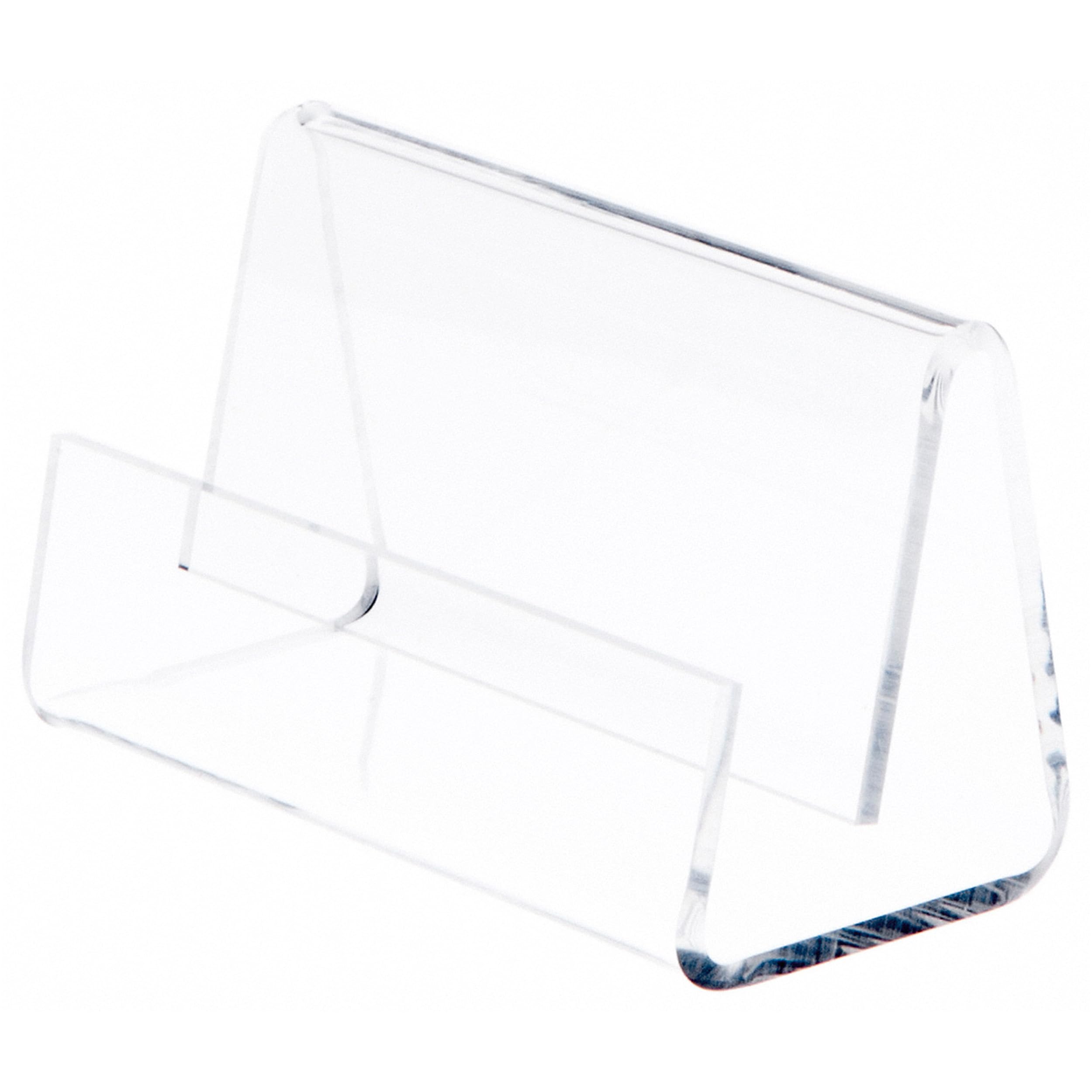 Plymor Clear Acrylic Deluxe Business Card/Postcard Holder, 3.5" W x 2.875" D x 2.125" H