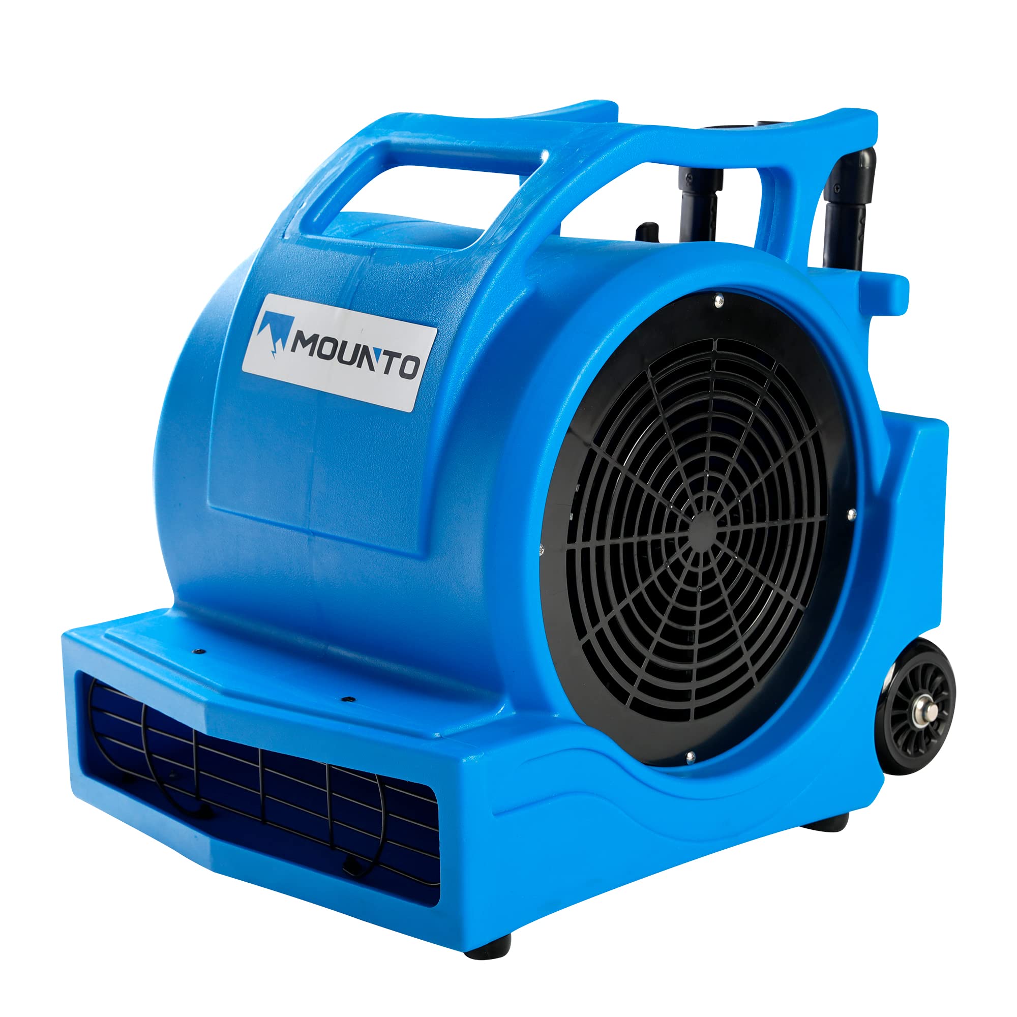 MOUNTO 3-Speed 1Hp 4000 Plus CFM Monster Air Mover Floor Carpet Dryers with Handle Wheelkit (Blue)