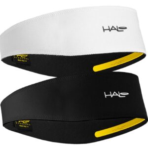 Halo Headband Sweatband Pullover, White and Black - 2 Pack