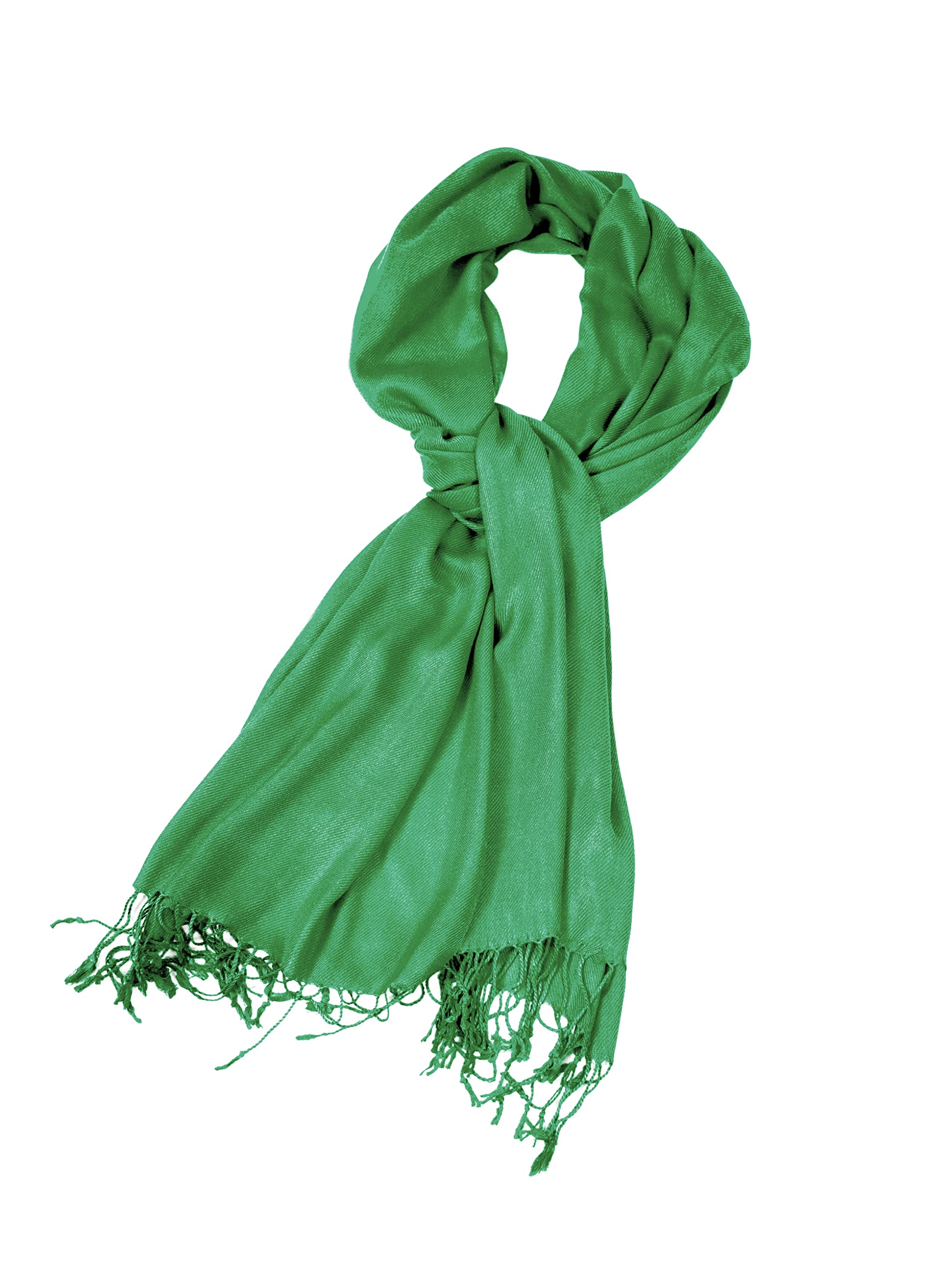 Sakkas Large Soft Silky Pashmina Shawl Wrap Scarf in Solid Colors - Bright Green