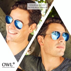 OWL Wholesale 12 Pack Aviator Gold Frame Sunglasses Full Color Mirror Lens Blue, Blue-Green, Red, Yellow UV400