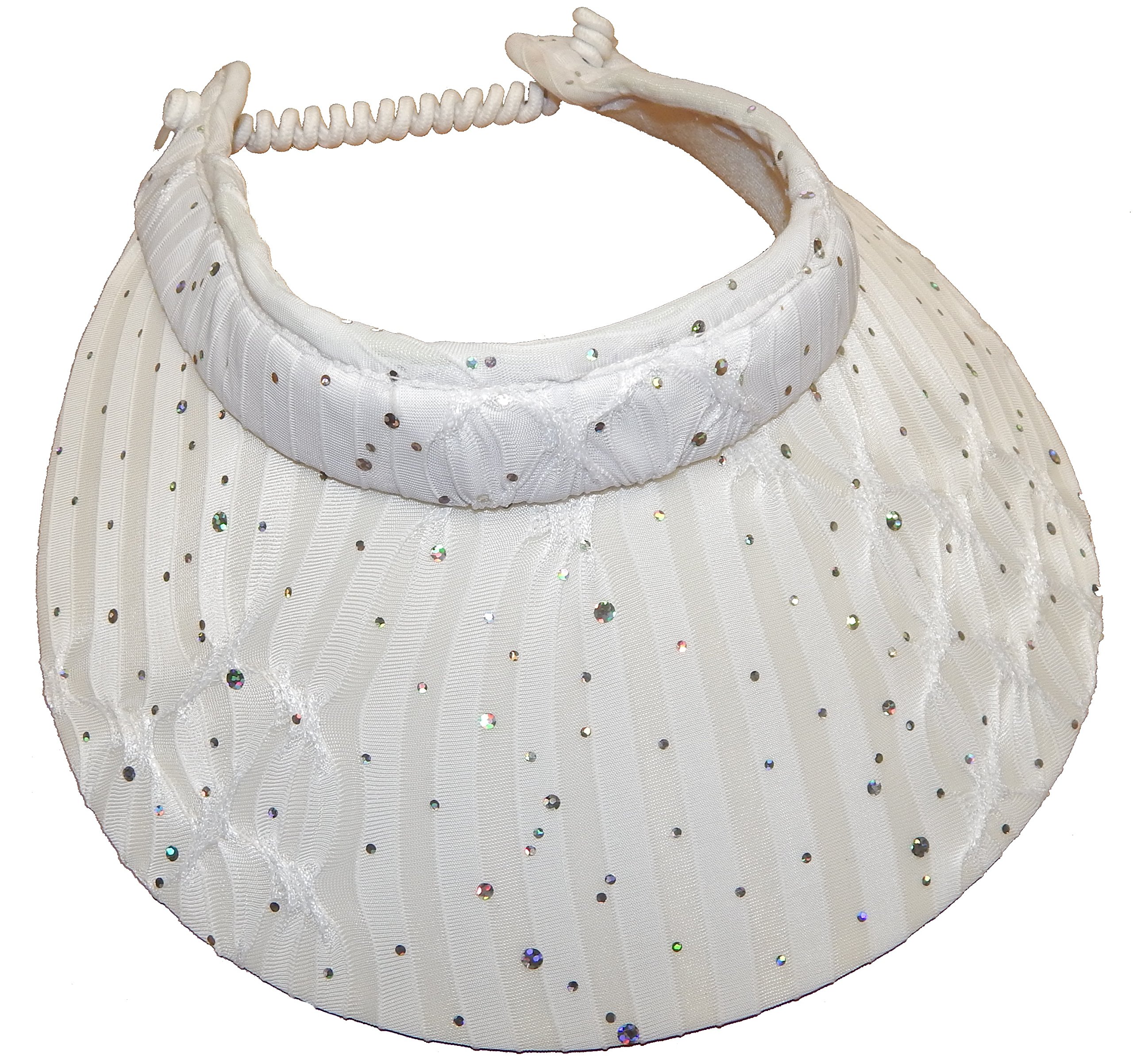 Cushees Sparkle Coil Back Sun Visor (621) (White)