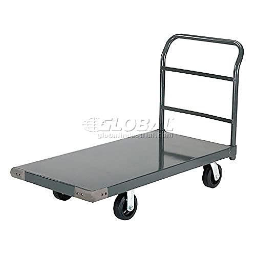 Global Industrial Platform Truck w/Steel Deck, 6" Rubber Casters, 36 x 24, 2000 Lb. Capacity