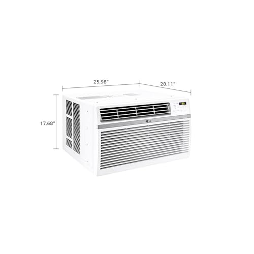 LG 18,000 BTU Window Air Conditioner, 230/208V, Cools 1,000 Sq.Ft. (25' x 40' Room Size), Quiet Operation, Electronic Control with Remote, 3 Cooling & Fan Speeds, Auto Restart, White