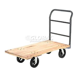 Global Industrial Platform Truck w/Hardwood Deck, 60 x 30, 2400 Lb. Capacity, 8" Rubber Casters