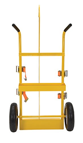 Vestil CYL-EH Steel Torch Cart-Lift Eye with Pneumatic Wheels 23 in. x 34-1/2 in. x 66-3/8 in. 500 Lb. Capacity Yellow