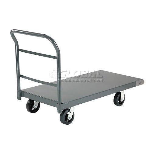 Global Industrial Platform Truck w/Steel Deck, 6" Rubber Casters, 36 x 24, 2000 Lb. Capacity