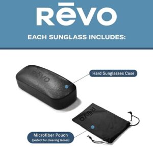 Revo Sunglasses Crawler: Polarized Lens with Performance Rectangle Wrap Frame, Matte Black Tortoise Frame with Blue Water Lens