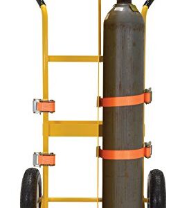 Vestil CYL-EH Steel Torch Cart-Lift Eye with Pneumatic Wheels 23 in. x 34-1/2 in. x 66-3/8 in. 500 Lb. Capacity Yellow