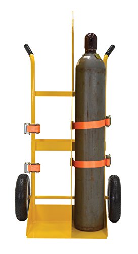 Vestil CYL-EH Steel Torch Cart-Lift Eye with Pneumatic Wheels 23 in. x 34-1/2 in. x 66-3/8 in. 500 Lb. Capacity Yellow