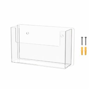 marketing holders 24 pack postcard holder slot literature wall mount clear acrylic holds 6" x 4" single pocket display system small catalog organizer take one hand out