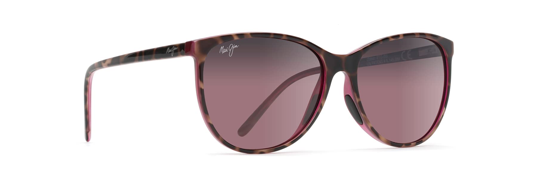 Maui Jim Women's Ocean Polarized Cat Eye Sunglasses, Tortoise w/ Raspberry/Maui Rose®, Medium