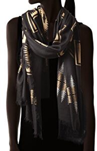 Pendleton Women's Oversize Featherweight Wool Scarf, Harding Black, One Size