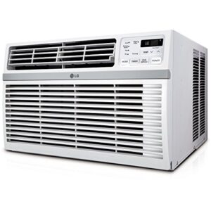 lg 18,000 btu window air conditioner, 230/208v, cools 1,000 sq.ft. (25' x 40' room size), quiet operation, electronic control with remote, 3 cooling & fan speeds, auto restart, white