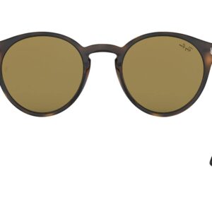 Ray-Ban RB2180 Round Sunglasses, Light Havana/Dark Brown, 51 mm