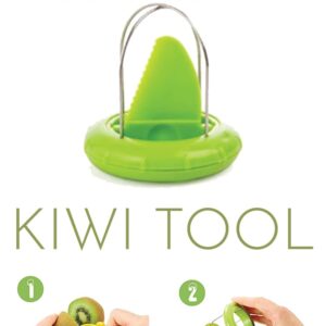 Fast Peel Any Fruit Or Soft Vegetable With Ease. Kiwi Slicer Peeler Pitter Scooper, Mango And Kimi Corer, Kiwi Fruit Scoop Kitchern Tool_Green